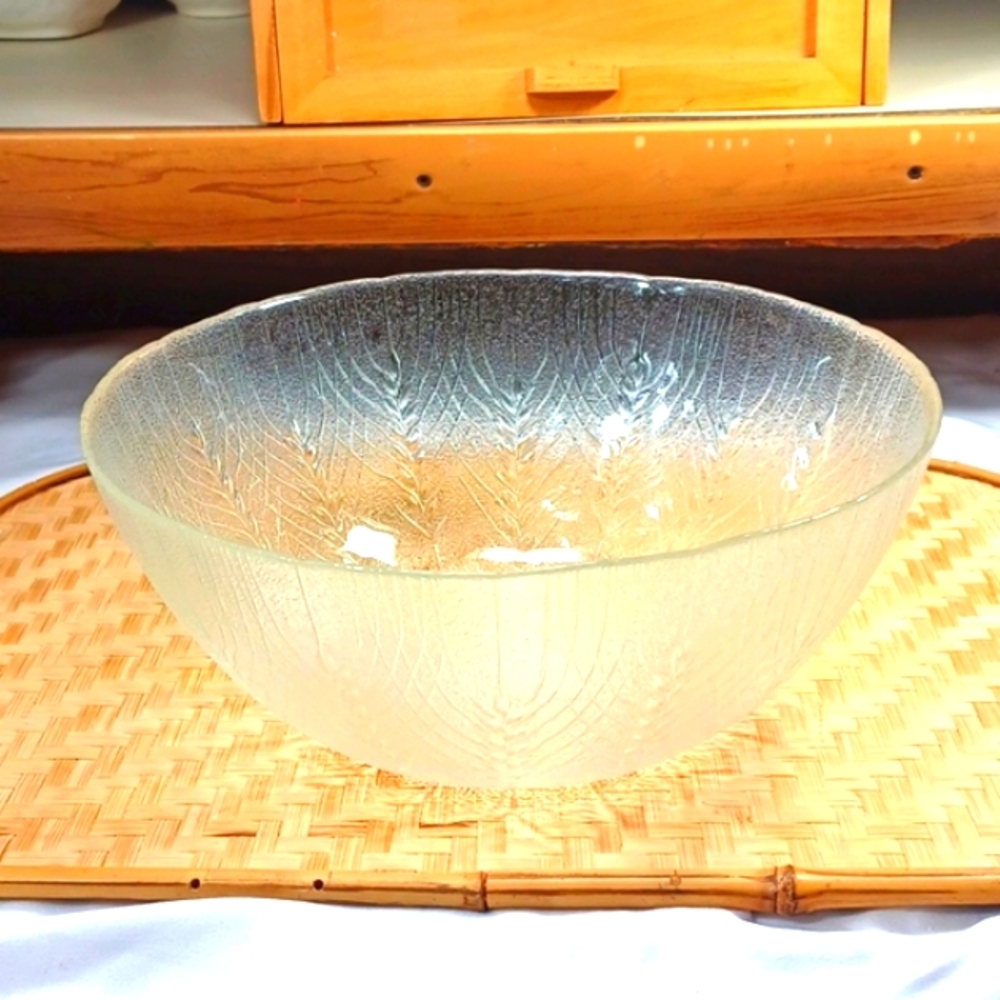 Cristal D, Arques Durand  Country Wheat Stalk Crystal Bowl 10W X 7 Deep 1985